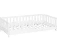 Atmosphera - Cama de barrera, color blanco para niños, madera 90 x 190 cm
