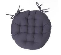 Atmosphera - Cojín de Silla Redondo de algodón, Color Gris Oscuro D38 cm
