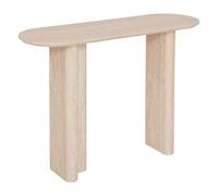 Atmosphera - Consola Anaya - Mueble de Entrada de diseño Moderno - Tablero Ovalado Efecto travertino - Madera Beige con Acabado Mate - 110 x 35 cm