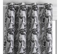 Atmosphera - Cortina «Bejuco» con Motivos de Jacquard - con Ojales - Negro 140 x 260 cm