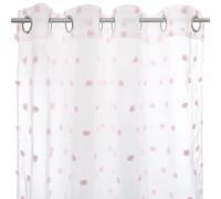 Atmosphera Cortina Infantil Blanca y Rosa con Pompones de Poliéster 140x240 Cm