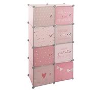 Atmosphera Estantería de almacenamiento infantil Rosa – 8 huecos con puertas