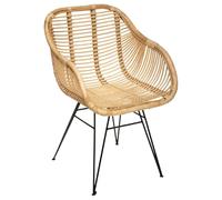 ATMOSPHERA CREATEUR D'INTERIEUR ATM-179025 Sillón, Metal Ratán, Natural, cm