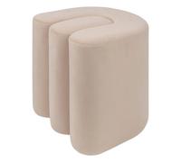 Atmosphera – Puff Bolan de terciopelo beige 40x40 cm