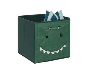 Atmosphera Créateur D'intérieur Caja de Almacenaje Infantil Dinosaurio Verde - Organizador de Juguetes para Niños - Plegable
