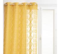 ATMOSPHERA CREATEUR D'INTERIEUR Cortina patrón de Jacquard, Amarillo Ocre 140x240 cm