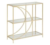 ATMOSPHERA CREATEUR D'INTERIEUR Estantería Artif, Metal y Vidrio Templado, Dorado, 81x87 cm