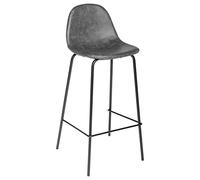 ATMOSPHERA CREATEUR D'INTERIEUR Juego de 2 taburetes de Bar Efecto Piel Gris vladi