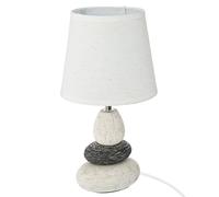 ATMOSPHERA CREATEUR D'INTERIEUR Lámpara de cerámica con 3 rodillos H33 | Pie cerámico efecto guijarros, marfil y topo, bombilla no incluida. Para dormitorio, sala de estar, oficina.