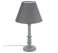 ATMOSPHERA CREATEUR D'INTERIEUR Lámpara de Mesa, Color Gris Envejecido, Madera, D. 20 x H. 35 cm
