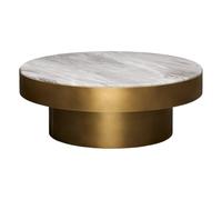 ATMOSPHERA CREATEUR D'INTERIEUR - Mesa auxiliar redonda graphite, diámetro 80 cm, dorada