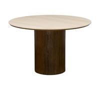 ATMOSPHERA CREATEUR D'INTERIEUR - Mesa de comedor Auren redonda, diámetro 120 cm, 4 plazas, beige