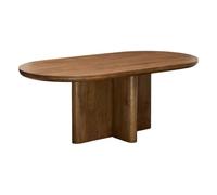 ATMOSPHERA CREATEUR D'INTERIEUR - Mesa de comedor Nagda ovalada 100x200 cm, 8 plazas, marrón