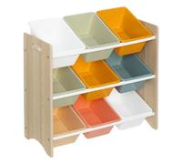 Atmosphera Mueble de almacenamiento infantil Iduna – Estantería 9 bandejas blanco/roble 60x66x30 cm