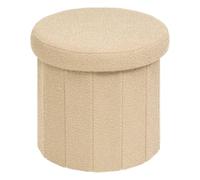 ATMOSPHERA CREATEUR D'INTERIEUR - Puf redondo plegable, diámetro 38 cm, beige