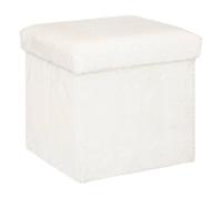 ATMOSPHERA CREATEUR D'INTERIEUR Puff Plegable de Piel ezzio, Blanco