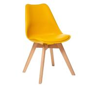 ATMOSPHERA CREATEUR D'INTERIEUR Silla Baya Amarillo Mostaza, Patas de Madera de Haya