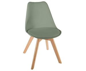 ATMOSPHERA CREATEUR D'INTERIEUR Silla Baya Color Caqui, Patas de Madera de Haya