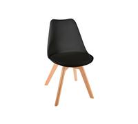 Atmosphera Créateur D'intérieur Silla Baya Negra - Patas de Madera de Haya - Diseño Moderno - Comodidad y Estilo - Dimensiones 48x55x81 Cm