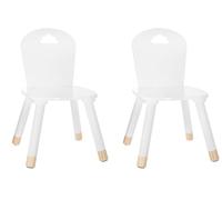 ATMOSPHERA CREATEUR D'INTERIEUR Silla de Madera para niños-Decoración Nube-Color Blanco, marrón, L. 28 x l. 50 x H. 28 cm (Paquete de 2)