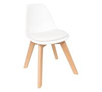 Atmosphera Interior Designer - Silla Infantil Baya, Blanca - Plástico y Haya - Comedor, Dormitorio, Oficina, salón - Cómodo cojín Integrado
