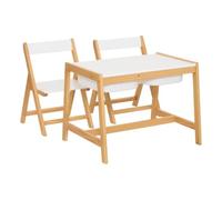 Atmosphera - Escritorio Infantil Bako con 2 sillas y 2 cajones, Blanco