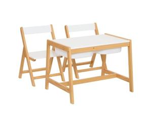 Atmosphera - Escritorio Infantil Bako con 2 sillas y 2 cajones, Blanco