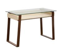 Atmosphera - Escritorio Rectangular con Tablero de Cristal ariro de 55 x 110 cm, en Color Beige y marrón