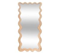 Atmosphera - Espejo de Pared Brooke Beige, 100 x 48 cm, Marco de Madera corrugada - para Pasillo, Dormitorio, Sala de Estar.