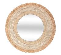 Atmosphera - Espejo de Pared Redondo Celia en Rafia Trenzada, 68 cm - Estilo Bohemio para salón, Dormitorio, Pasillo