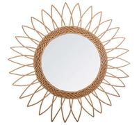 ATMOSPHERA CREATEUR D'INTERIEUR Espejo de ratán de Sol Afilado D50, Marrón, L 50 x L 2,8 x H 50 cm