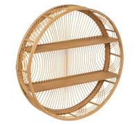Atmosphera - Estante de Pared Redondo de bambú Ina, 70 cm de diámetro, 2 Niveles, Estilo Bohemio, para salón, Dormitorio y recibidor