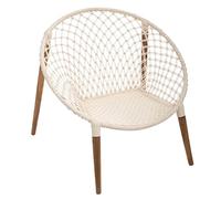 Atmosphera - Sillón 'Raina' Trenzado Blanco - algodón y Teca