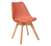 Atmosphera Interior Designer - Silla Baya Terracotta - Plástico y Haya - Comedor, Cocina, Oficina, Sala - Cómodo Cojín Integrado