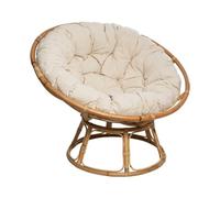 Atmosphera Interior Designer - Sillón de ratán Seram - Cómoda Silla Papasan con cojín - Interior y Exterior - Muebles de jardín, terraza, balcón, Sala de Estar