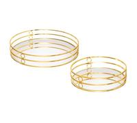 Atmosphera - Juego de 2 bandejas Feel - Madera y Cristal - Oro