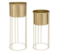 Atmosphera - Juego de 2 macetas Artifice Oro - Metal H58 cm