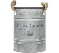 Atmosphera: Juego de 2 Maceteros de Zinc con Asas de Cuerda de Yute para Decoración Vintage