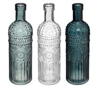 Atmosphera - Juego de 3 Botellas Folk - Vidrio - Azul