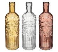 Atmosphera - Juego de 3 Botellas Folk - Vidrio - Rosado