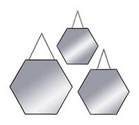 ATMOSPHERA CREATEUR D'INTERIEUR Conjunto de 3 Espejos hexagonales de Metal