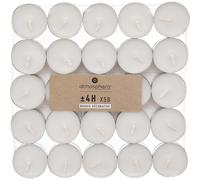 Atmosphera - Juego de 50 Velas Blancas de Palo para Portavelas