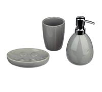 Atmosphera Juego de Baño 3 Piezas SBD Sol Gris Cerámica de Calidad
