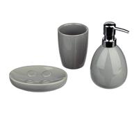 Atmosphera Juego de Baño 3 Piezas SBD Sol Gris Cerámica de Calidad