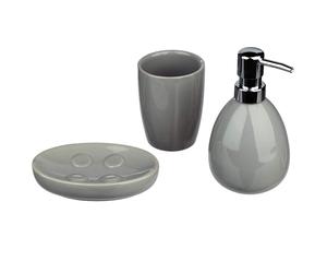 Atmosphera Juego de Baño 3 Piezas SBD Sol Gris Cerámica de Calidad