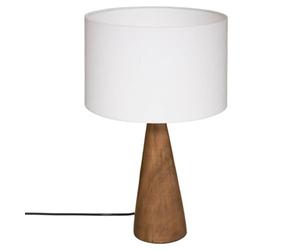 Atmosphera - Lámpara «Aina» - madera y blanco H46 cm