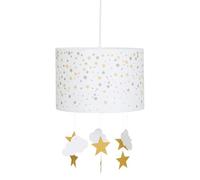 Atmosphera – Lámpara colgante infantil Estrellas – Blanco y amarillo ocre – D. 30 cm