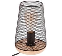 Atmosphera Lámpara de Metal y Madera Negra H23 - Vintage y Suave