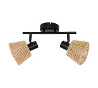 Atmosphera - Lámpara de pared Myha - Lámpara de techo con 2 focos ajustables en papel tejido - Bombillas no incluidas E14 25W - Iluminación para recibidor, pasillo, sala de estar