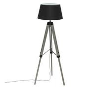 Atmosphera - Lámpara de pie trípode 'Runo' - madera y negro - A. 145 cm